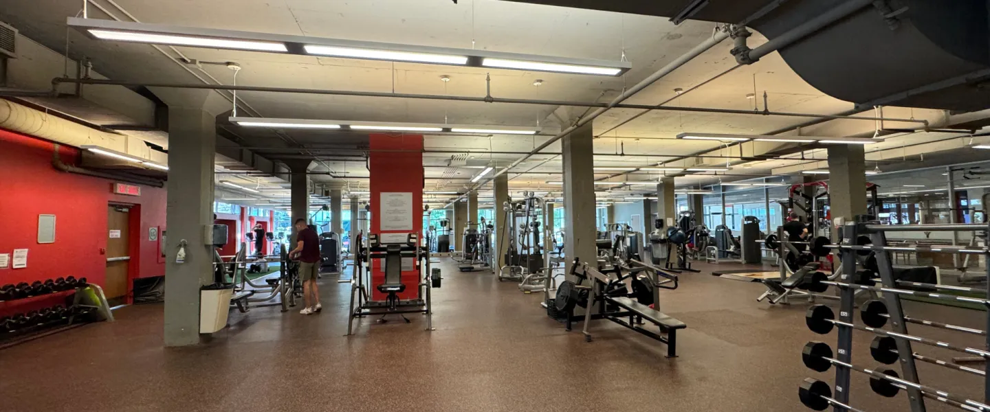 Taggart Family Y conditioning floor with various workout equipment
