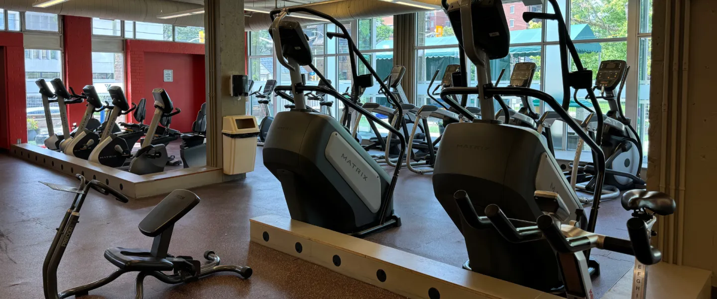 Taggart Family Y conditioning floor with various cardio equipment