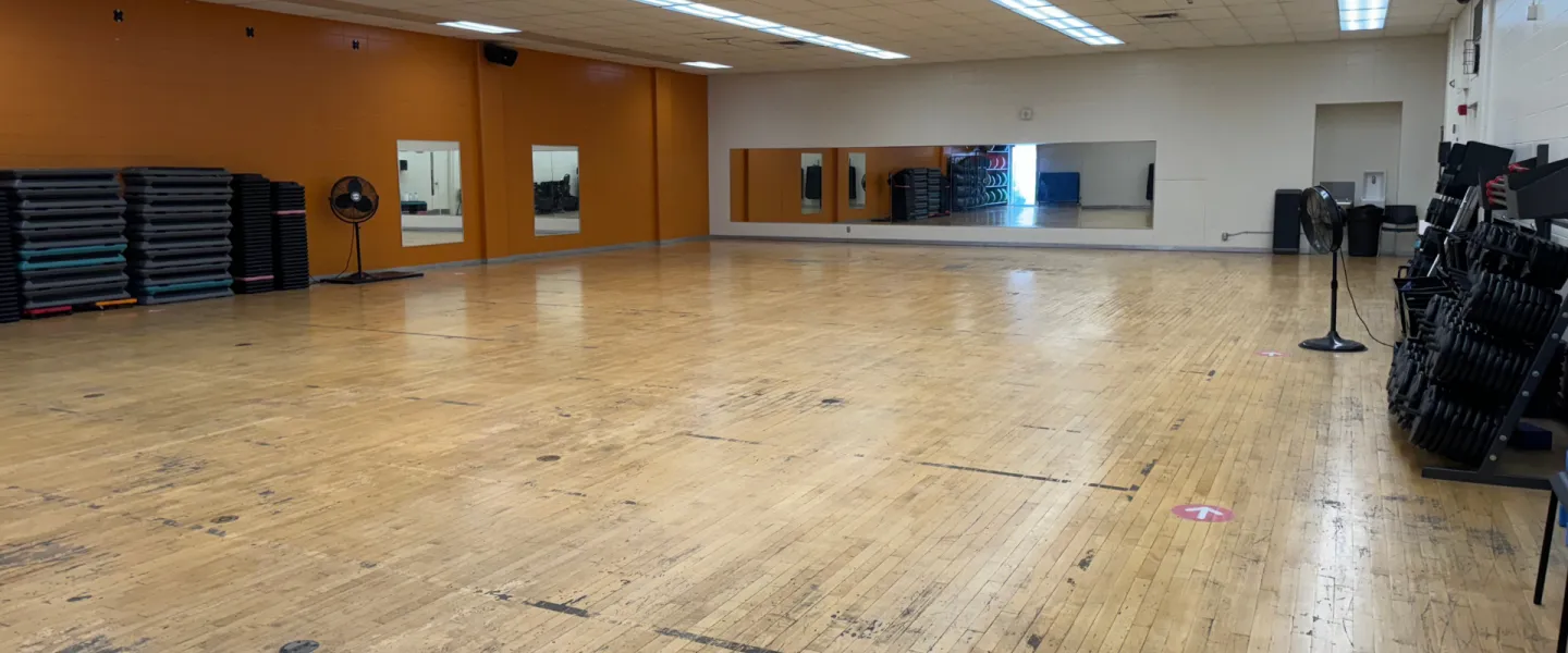 Taggart Family Y fitness studio with mirrors